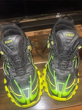 Balenciaga multi Trainer sneakers neon green an black